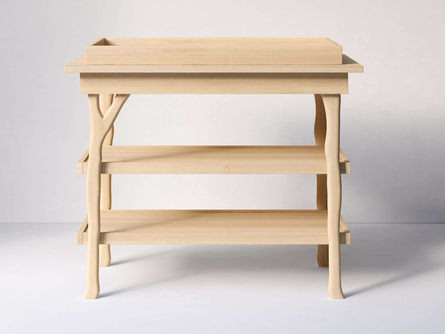 Branch Open Shelf Changing Table - Front View of Open Shelf Changing Table Natural