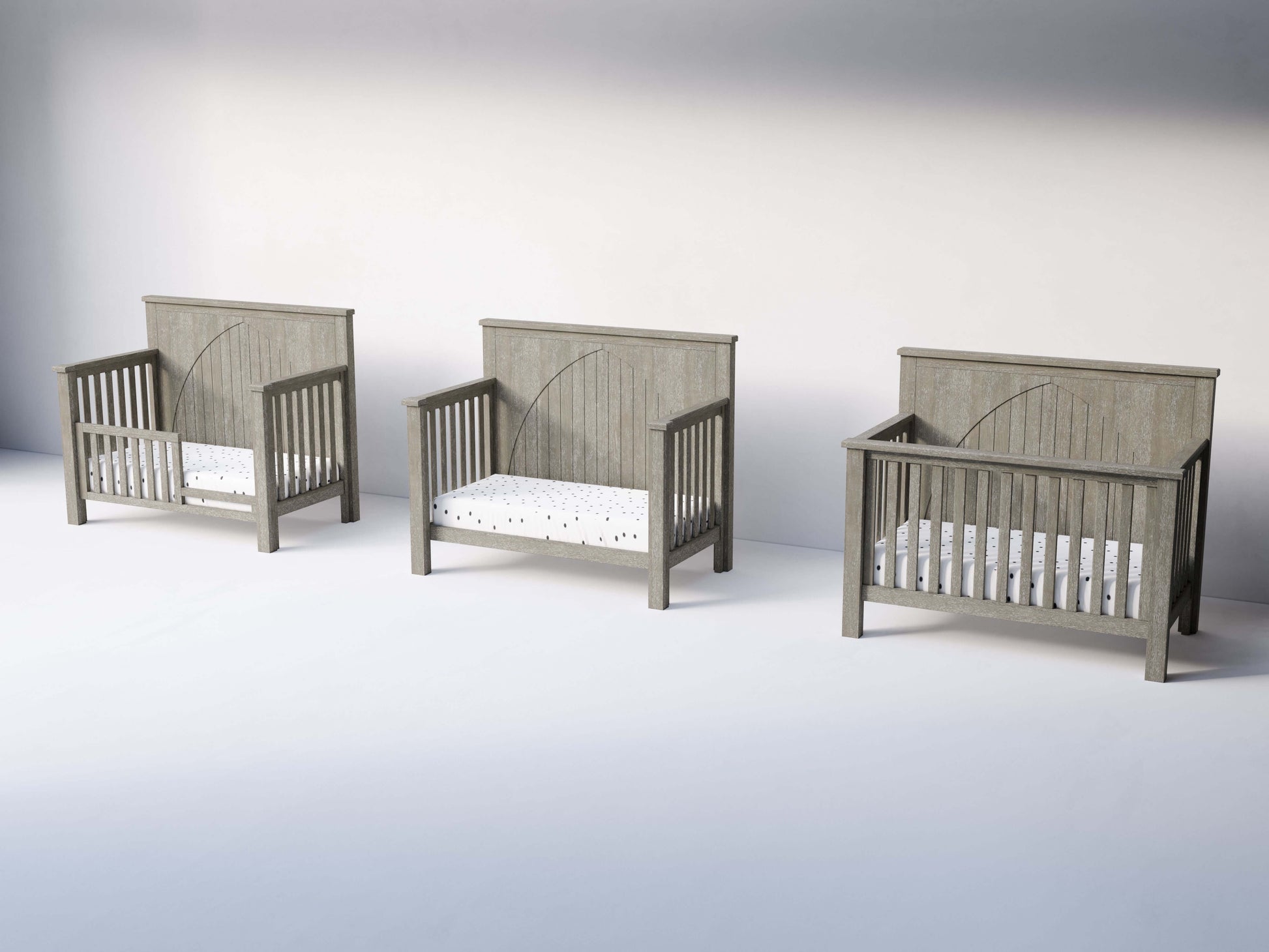 Relic Winchester 4-in-1 Convertible Crib - Side View of Winchester 4-in-1 Convertible Crib Fossil