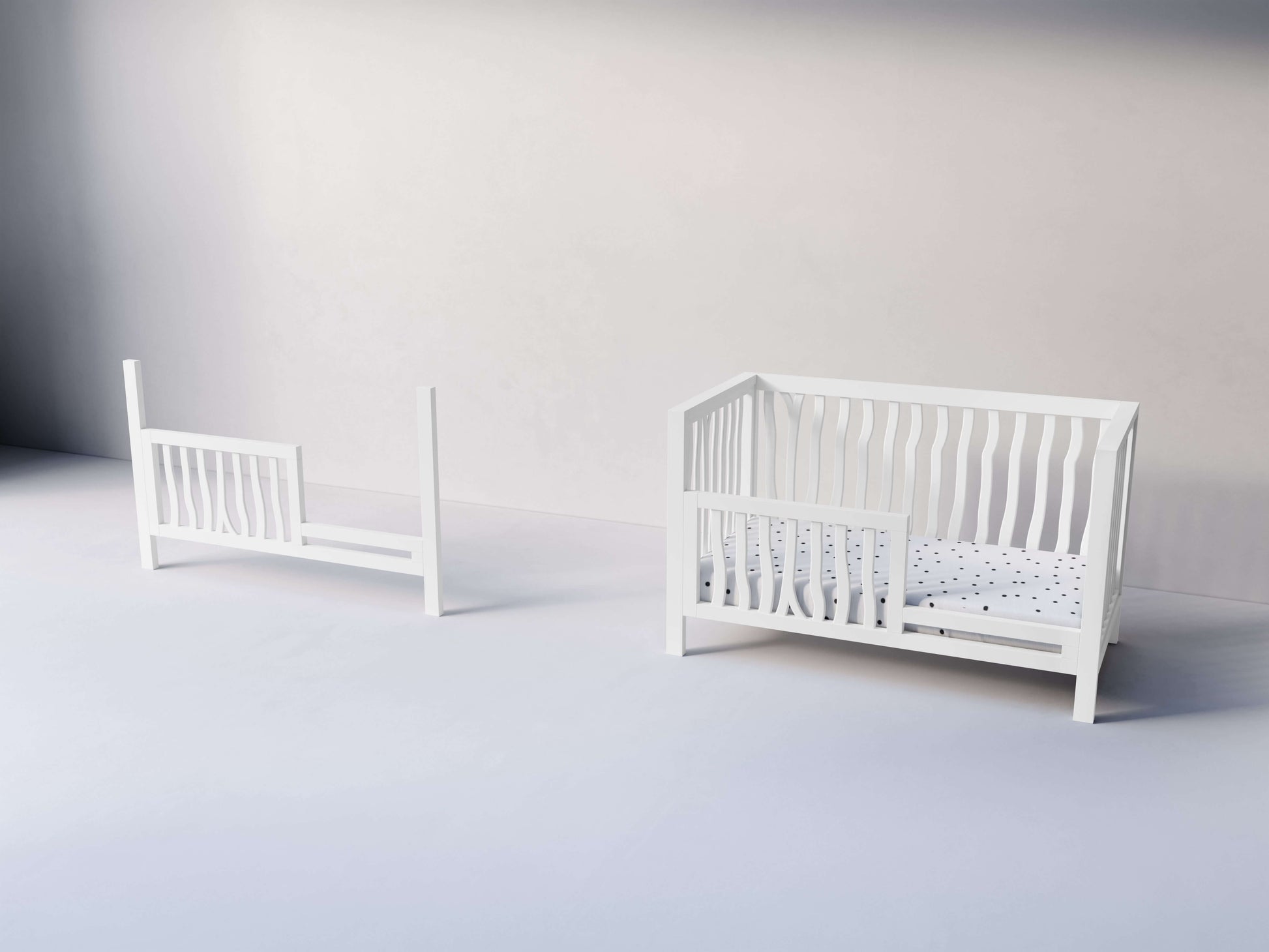 Branch Toddler & Day Bed Conversion Kit - Side View of Toddler & Day Bed Conversion Kit Snow White