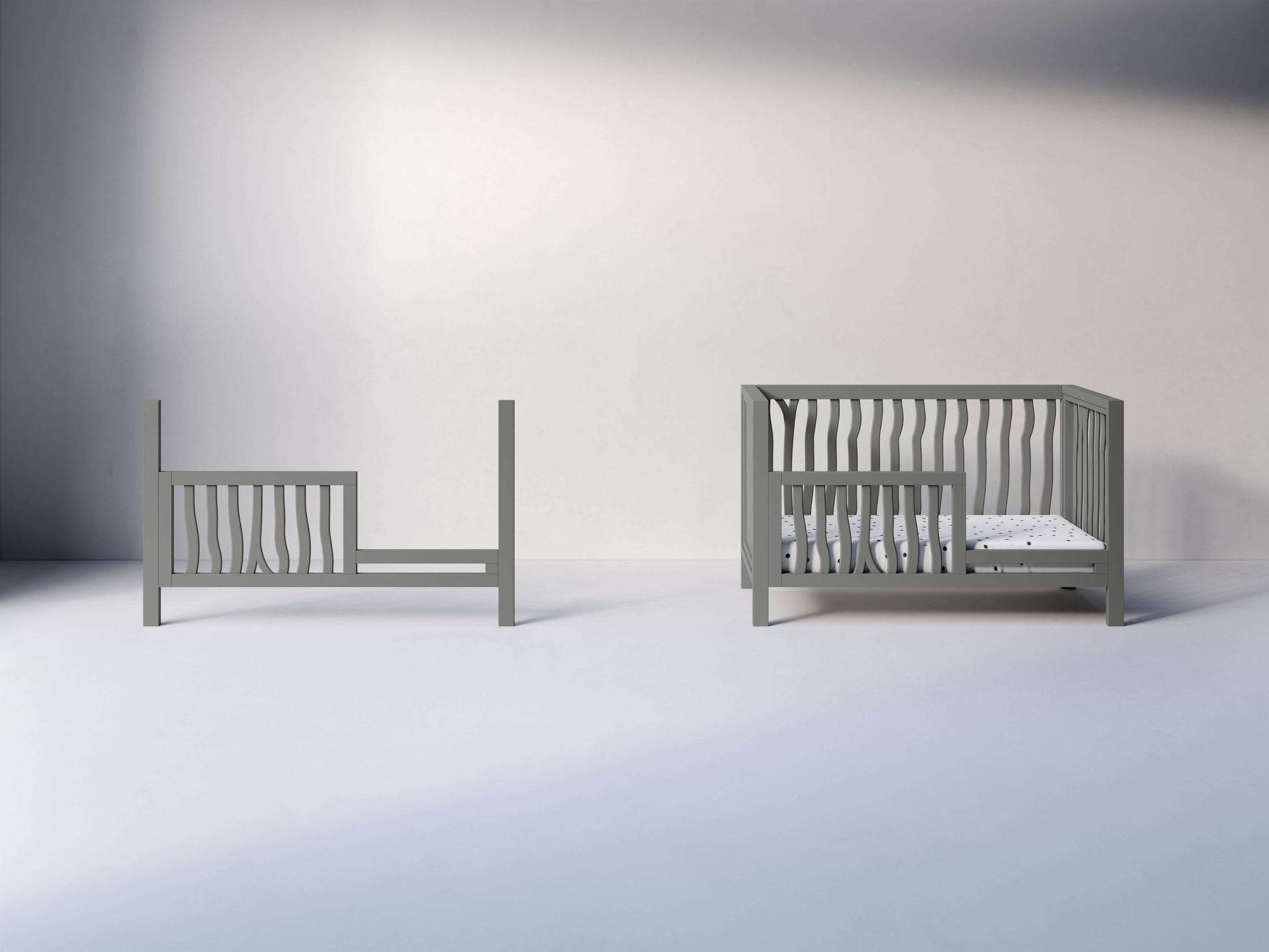 Branch Toddler & Day Bed Conversion Kit - Front View of Toddler & Day Bed Conversion Kit Gray