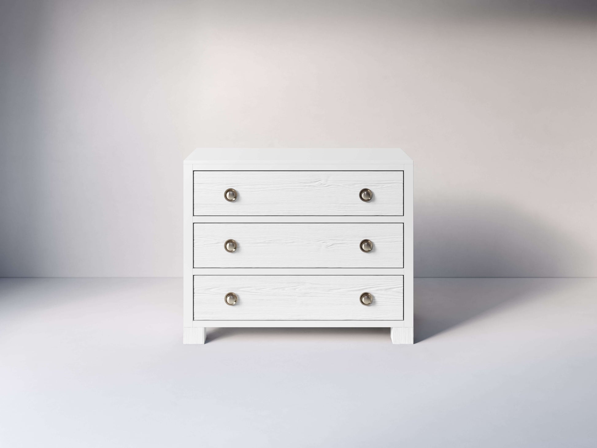 True 3 Drawer Dresser - Front View of 3 Drawer Dresser Snowstrom with Changing Tray