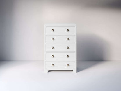 True 5 Drawer Dresser - Front View of 5 Drawer Dresser Snow White