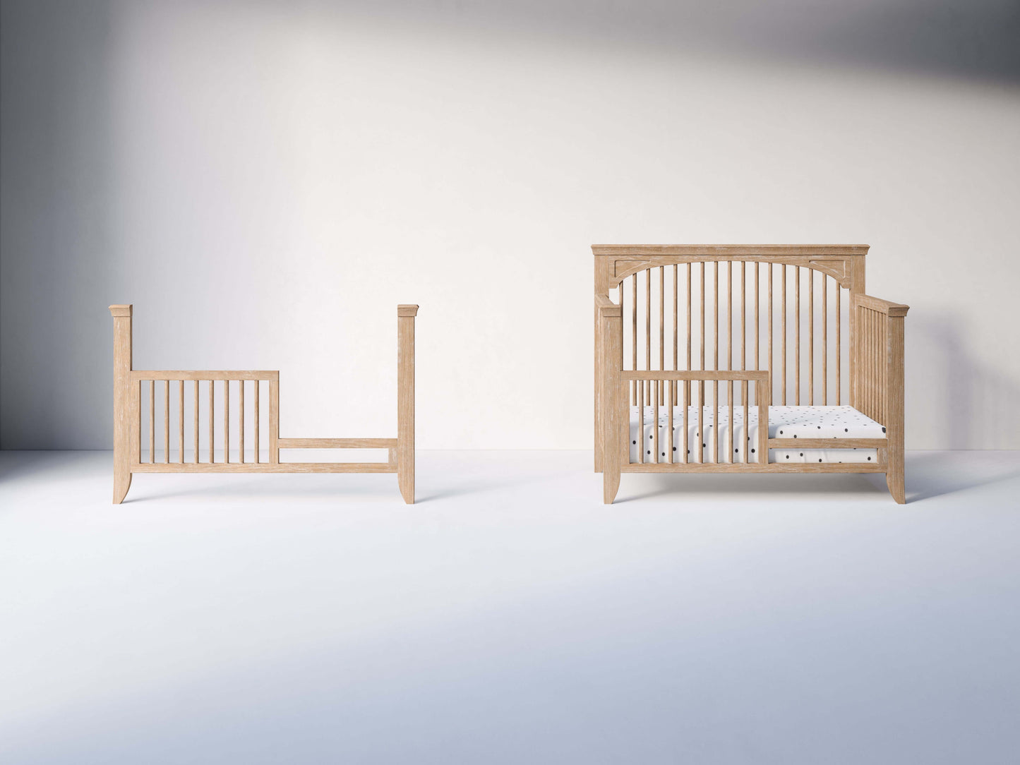Cameo Sleigh Toddler Bed Conversion Kit - Front View of Sleigh Toddler Bed Conversion Kit Toast