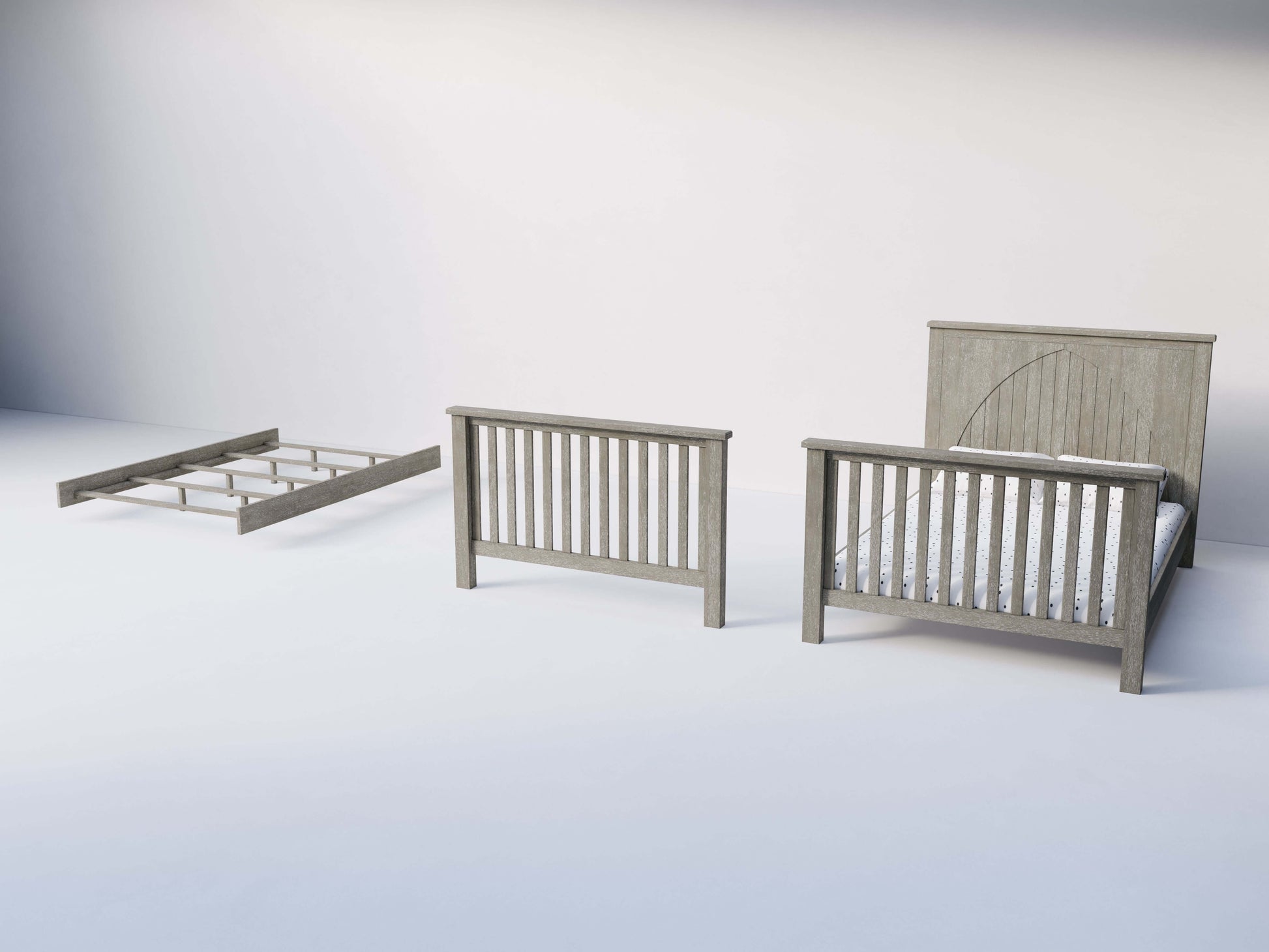 Relic Adult Bed Rail Conversion Kit - Side View of Adult Bed Rail Conversion Kit Fossil