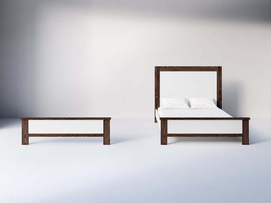True Low Profile Footboard - Front View of Low Profile Footboard Mud with Snow