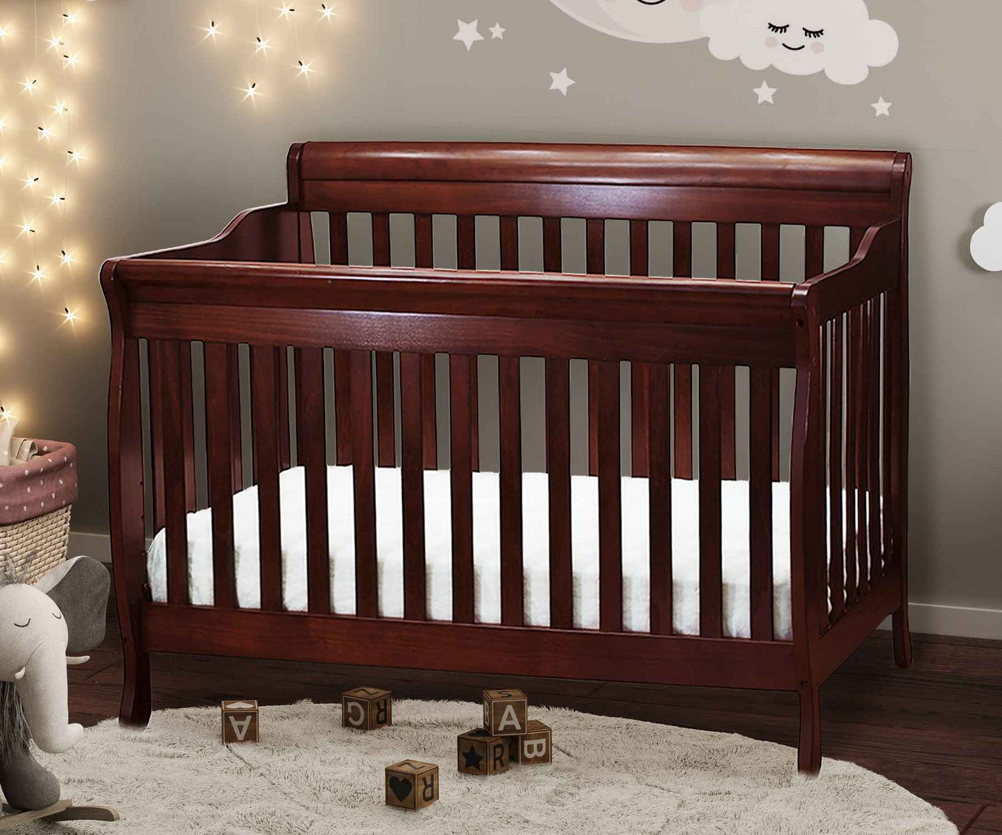 AFG Alice 4-in-1 Convertible Crib with Toddler Guardrail