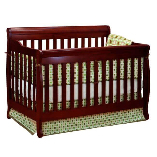 AFG Alice Convertible Crib w/ Toddler Rail - Cherry side view