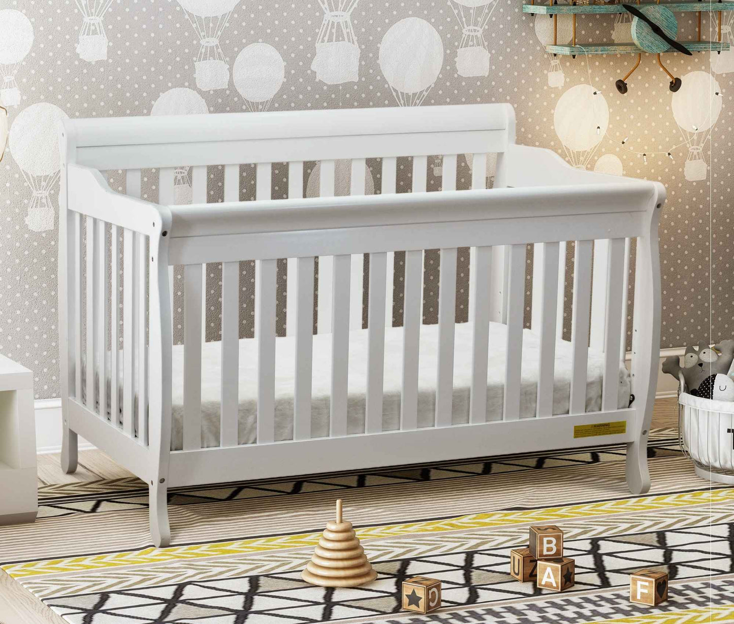 AFG Alice 4-in-1 Convertible Crib with Toddler Guardrail