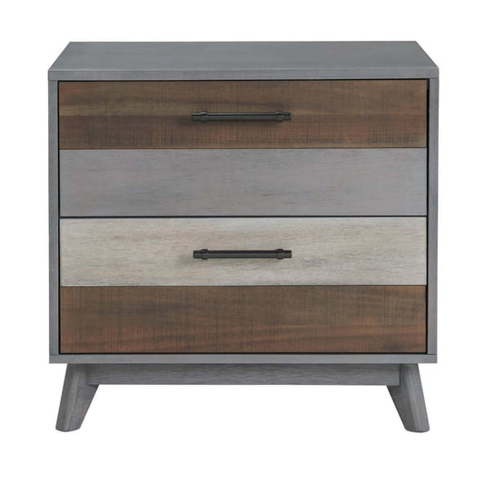 Cascade Night Stand - Front View of Cascade Night Stand Multi Tone Gray