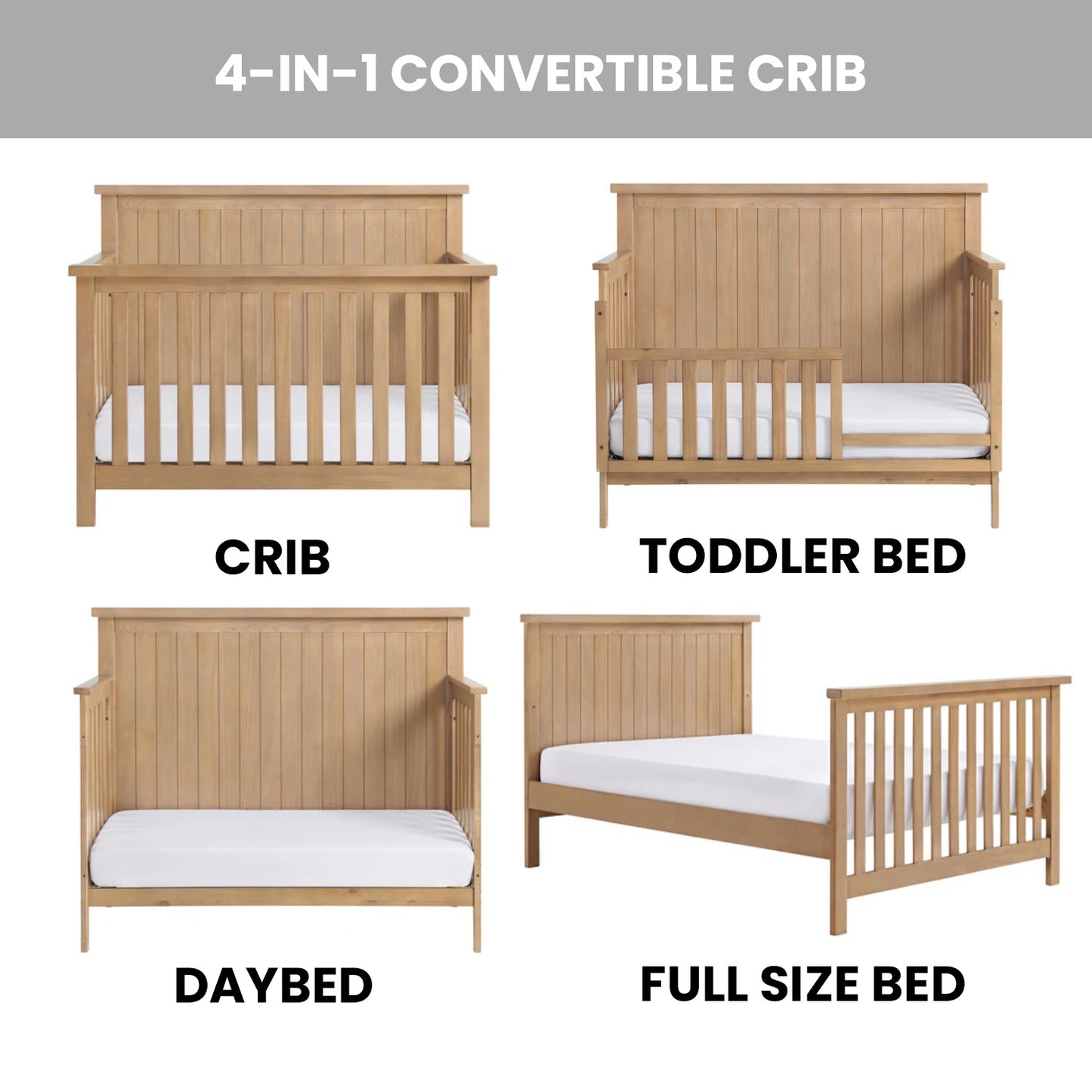 Everlee 4-In-1 Convertible Crib