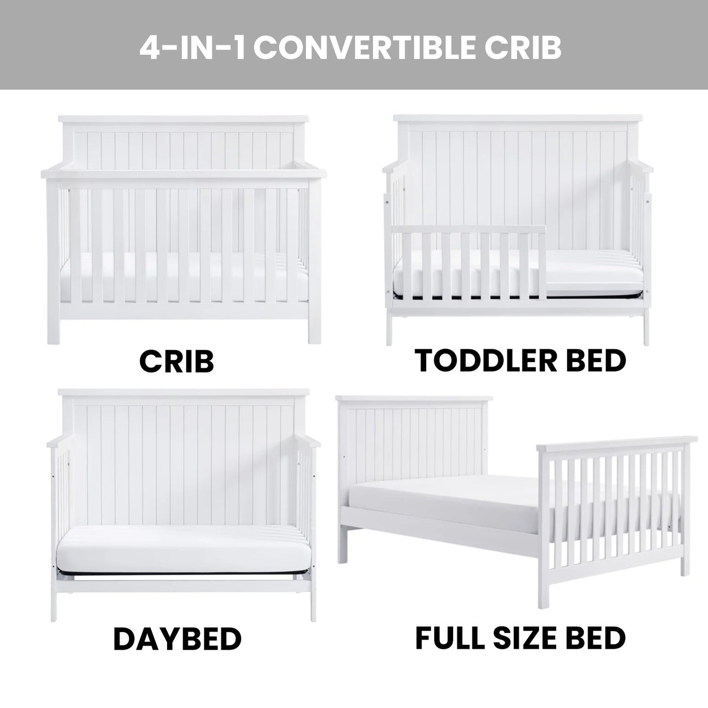 Everlee 4-In-1 Convertible Crib