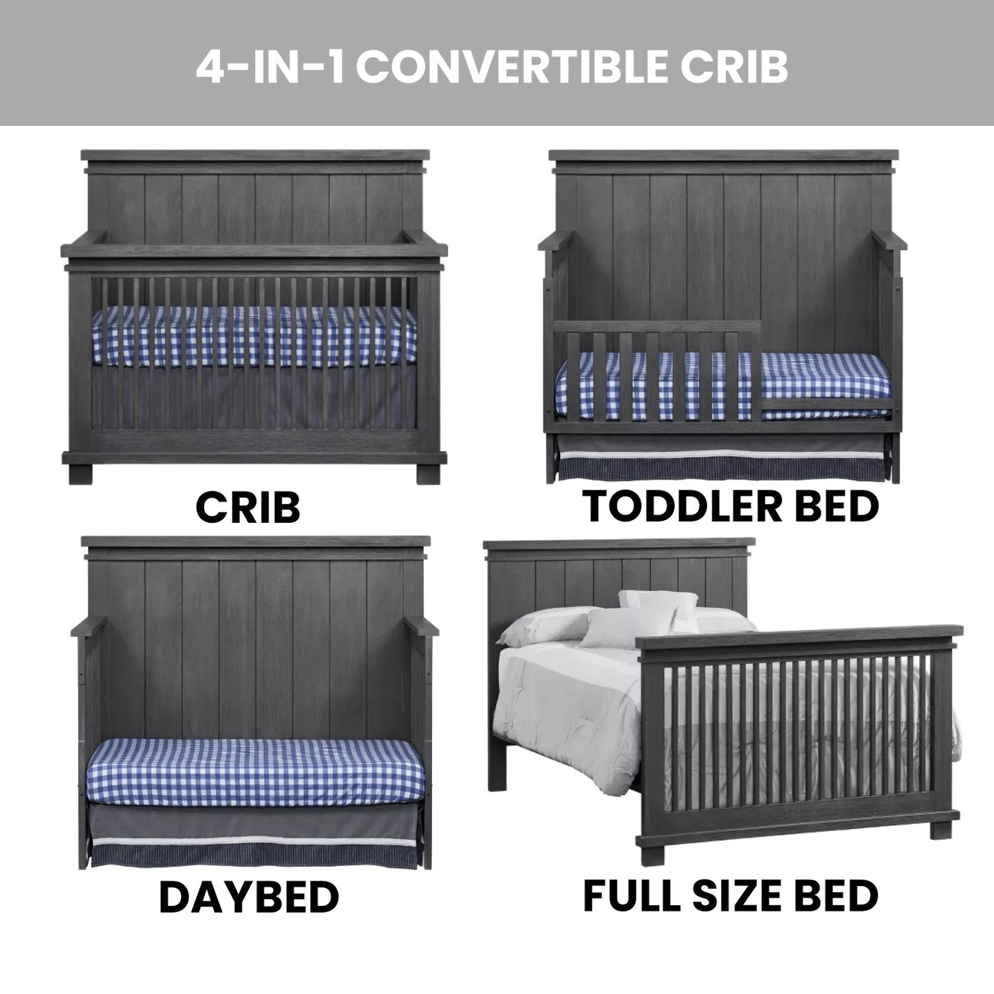 Hampton 4 In 1 Convertible Crib