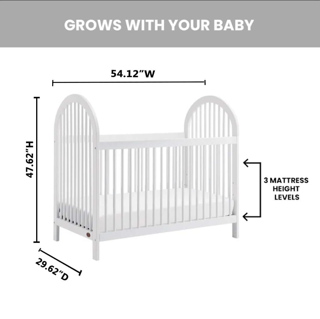 Everlee 3 in 1 Convertible Crib - Dimension Image of Everlee 3 in 1 Convertible Crib Whitewash