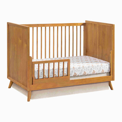 Dawson Guard Rail - Inclined Side View of Dawson Crib with Dawson Guard Rail Honey-1
