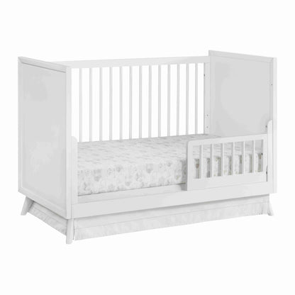 Dawson Guard Rail - Inclined Side View of Dawson Crib with Dawson Guard Rail White-1