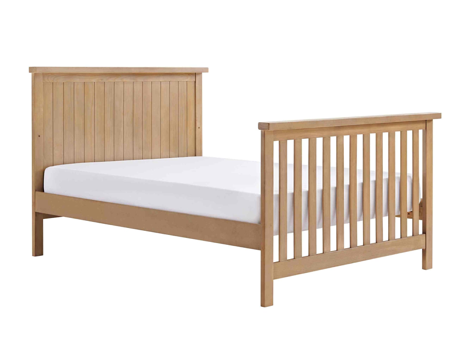 Everlee Full Bed Conversion Kit - Inclined Side View of Everlee Full Sized Bed Honey 