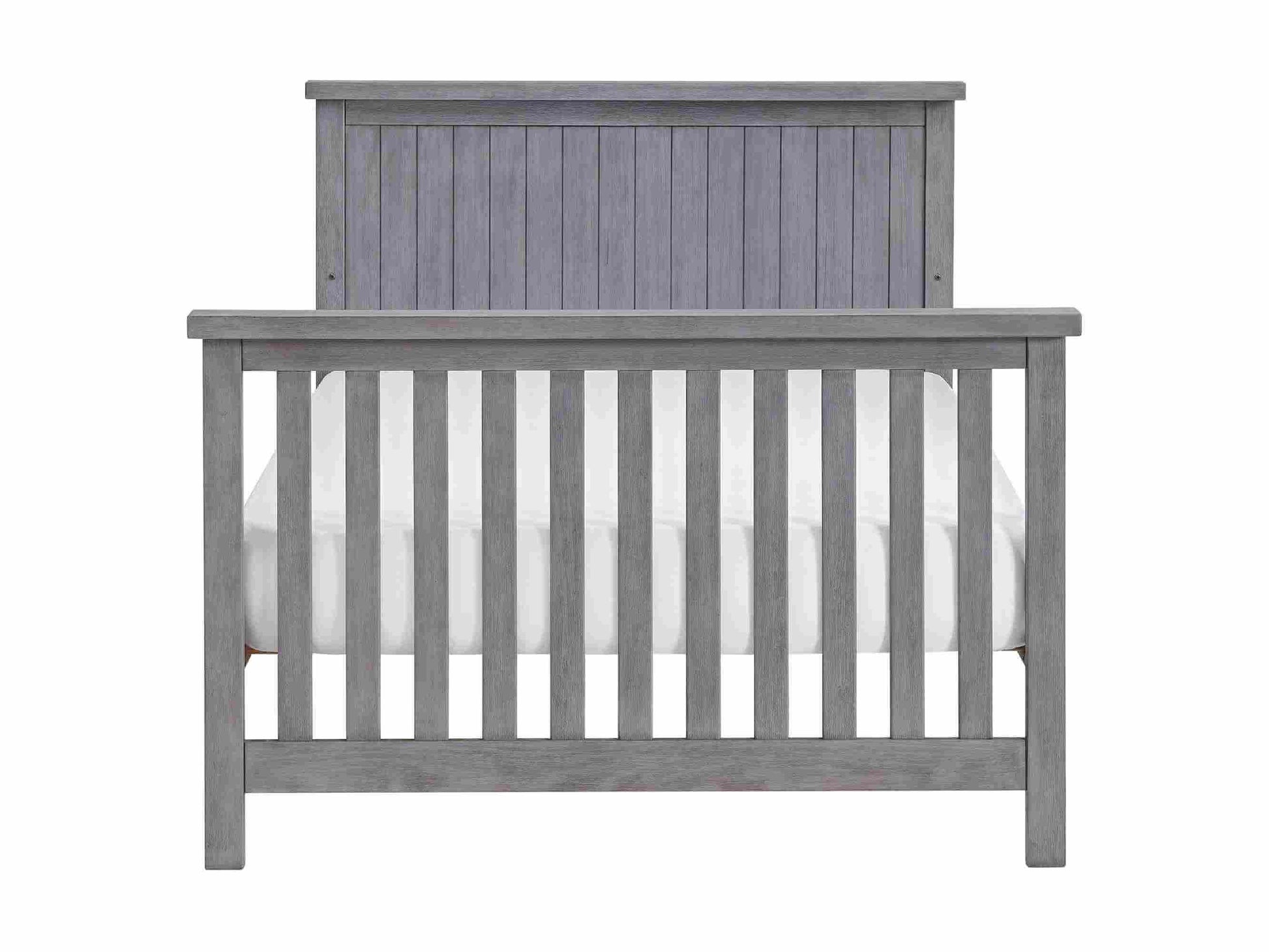 Everlee Full Bed Conversion Kit - Front View of Everlee Full Sized Bed Gray