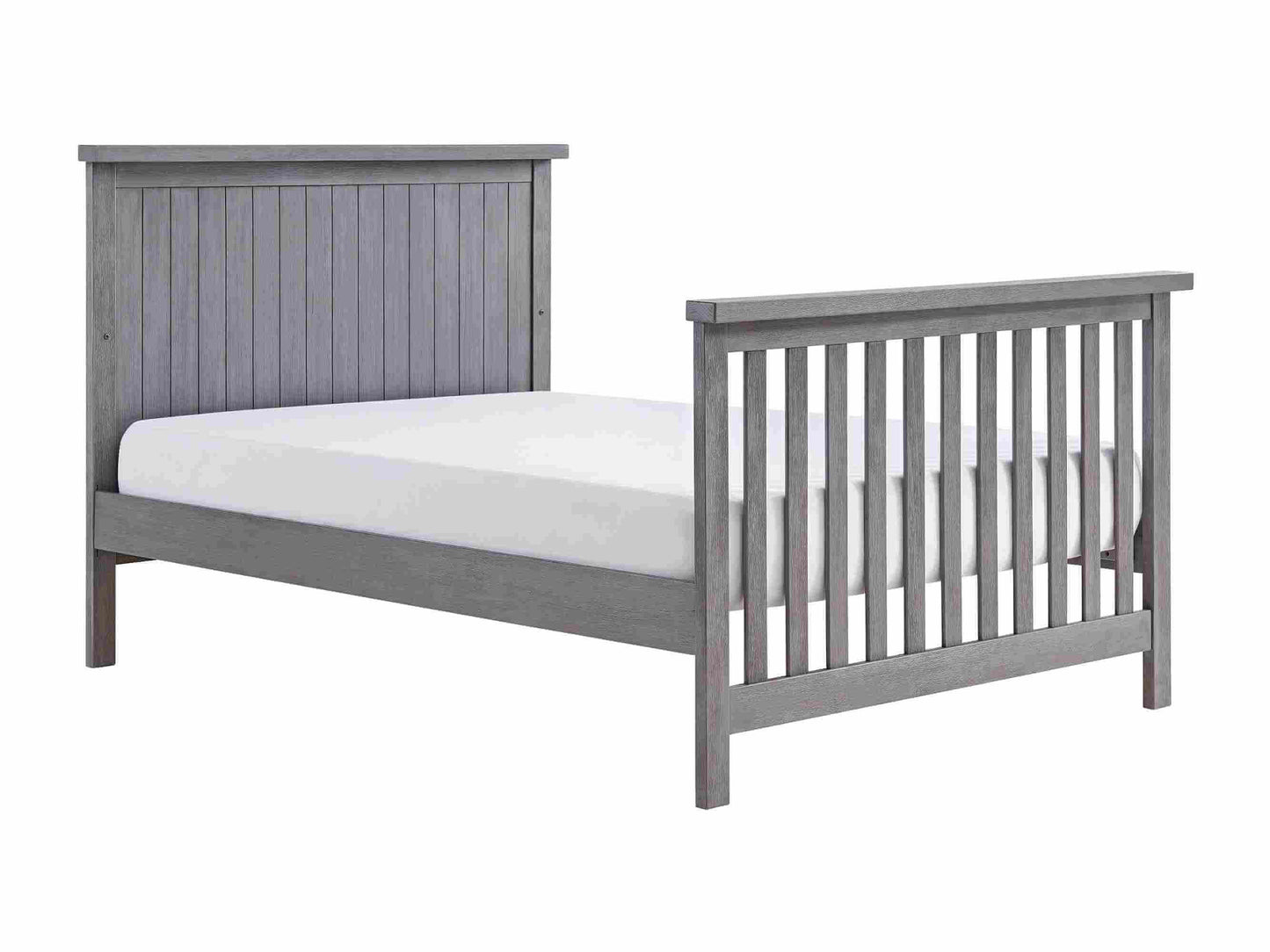 Everlee Full Bed Conversion Kit - Inclined Side View of Everlee Full Sized Bed Gray