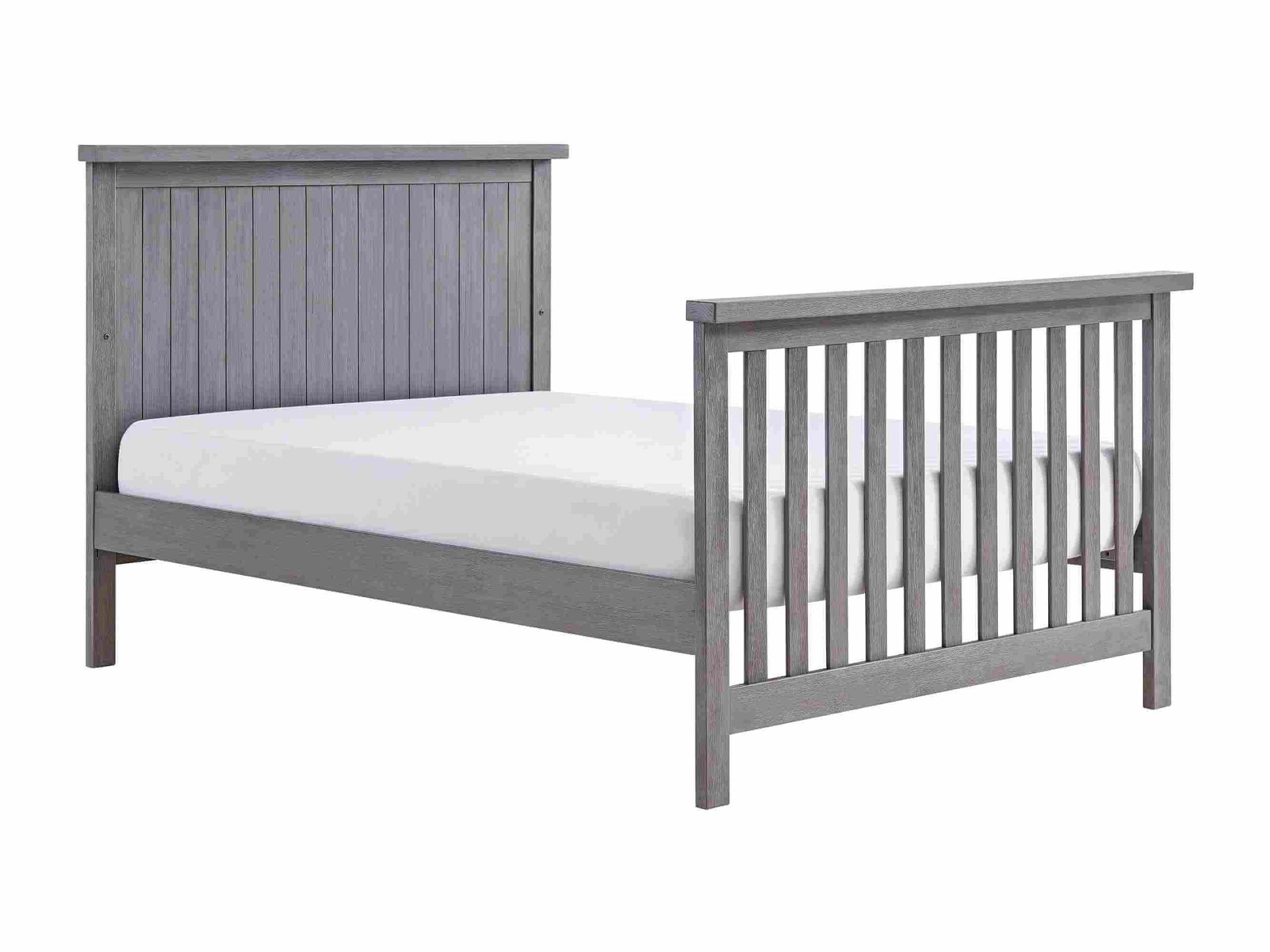 Everlee Full Bed Conversion Kit - Inclined Side View of Everlee Full Sized Bed Gray
