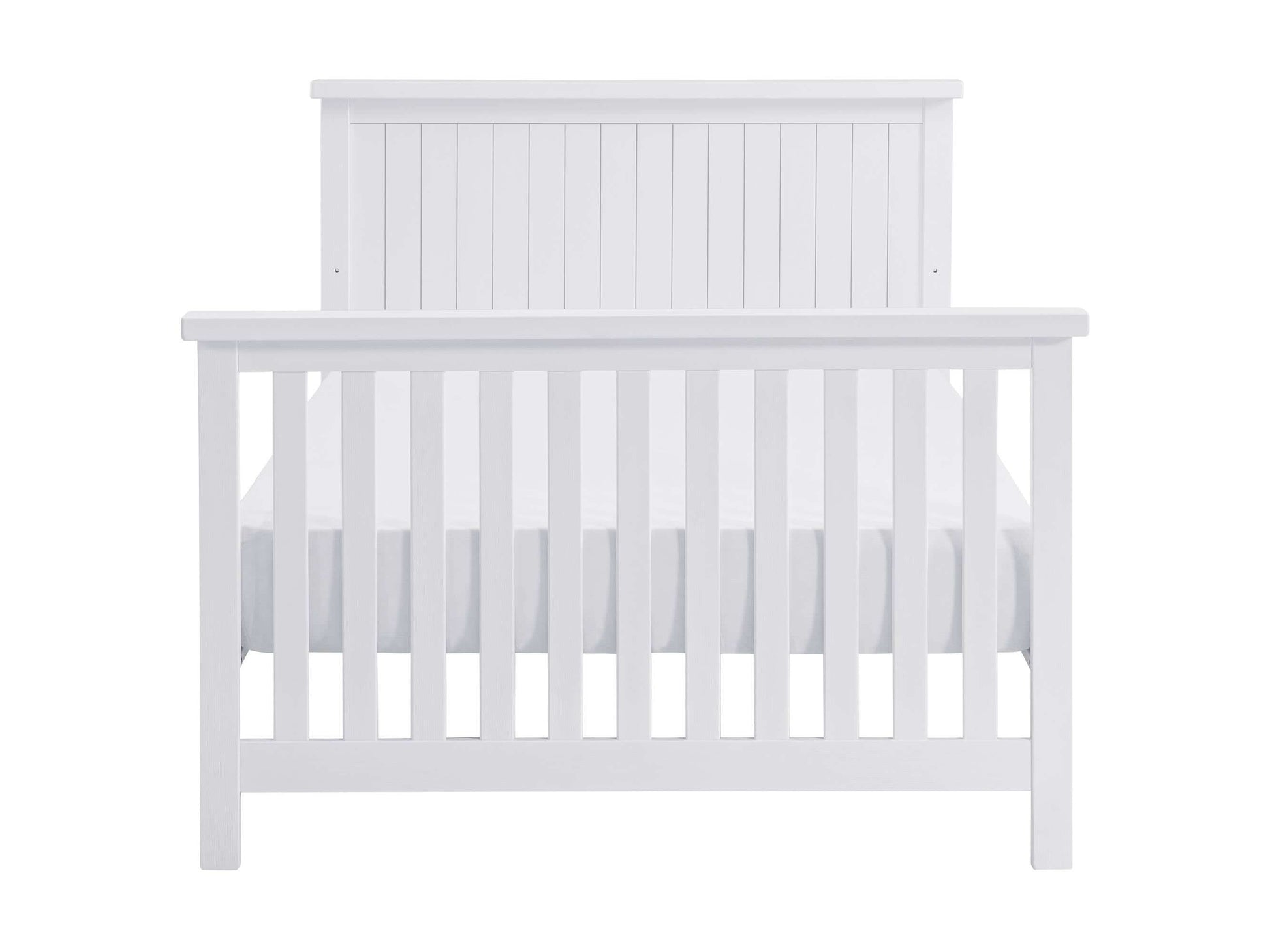 Everlee Full Bed Conversion Kit - Front View of Everlee Full Sized Bed White