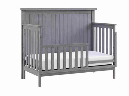 Everlee 4 in 1 Guard Rail - Inclined Side View of Everlee 4 in 1 Crib With Guard Rail White