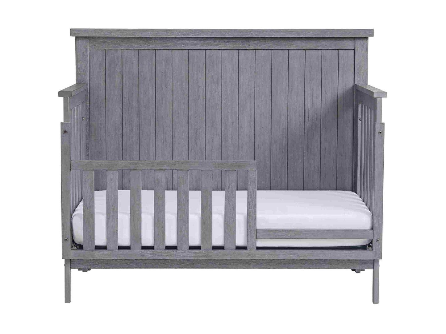 Everlee 4 in 1 Guard Rail - Front View of Everlee 4 in 1 Crib With Guard Rail White