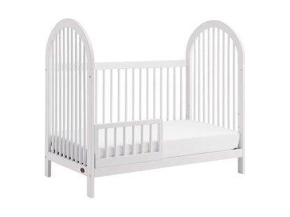 Everlee 3 in 1 Guard Rail - Inclined Side View of Everlee 3 in 1 Crib With Guard Rail White