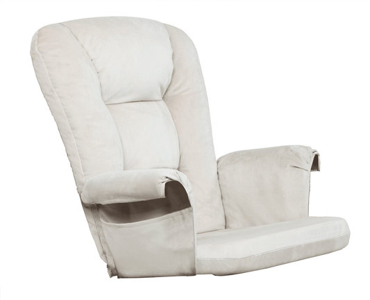 Alice Glider Chair Cushions Set - Inclined Side View of the Alice Glider Chair Cushions Set Beige