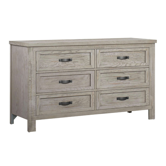 Hanover 6 Drawer Dresser - Inclined Side View of Hanover 6 Drawer Dresser Stone Wash
