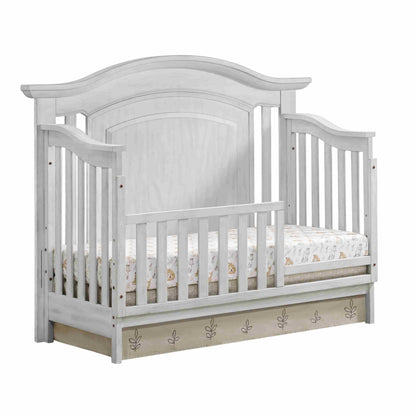 London Lane Guard Rail - Inclined Side View of London Lane Crib with Guard Rail White