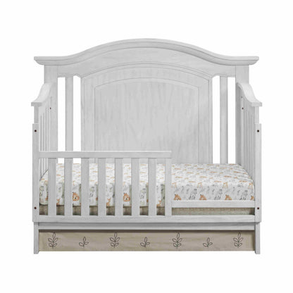 London Lane Guard Rail - Front View of London Lane Crib with Guard Rail White
