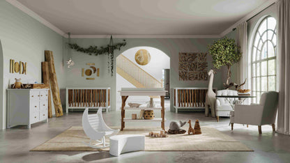 Branch 4 in 1 Convertible Crib - Lifestyle Image of All Branch Products