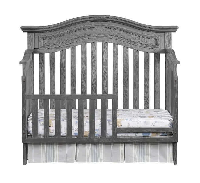 Glenbrook 4-in-1 Convertible Crib - Gray guardrail front