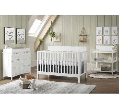 Logan 4-in-1 Convertible Crib - White room full