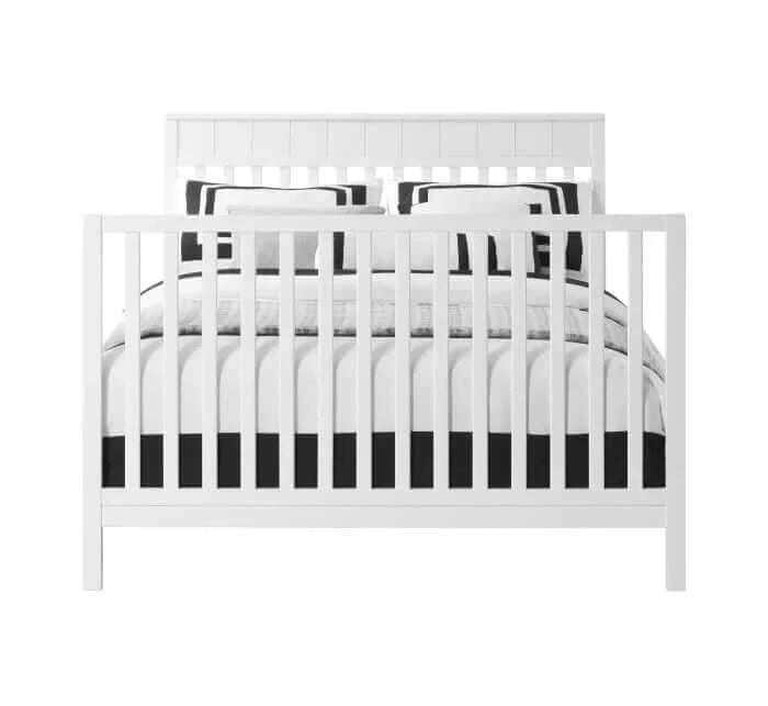 Logan 4-in-1 Convertible Crib - White full bed front