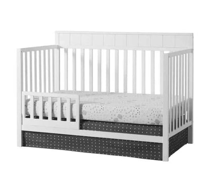 Logan 4-in-1 Convertible Crib - White side guardrail 1