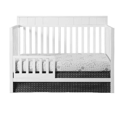 Logan 4-in-1 Convertible Crib - White front guardrail 2