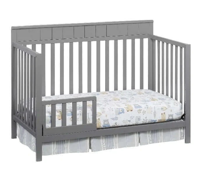 Logan 4-in-1 Convertible Crib - Gray Guardrail side 1