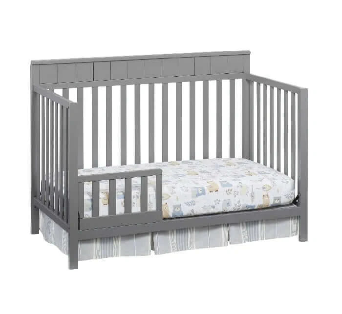 Logan 4-in-1 Convertible Crib - Gray guardrail side 2