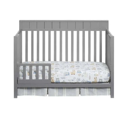 Logan 4-in-1 Convertible Crib - Gray Guardrail front