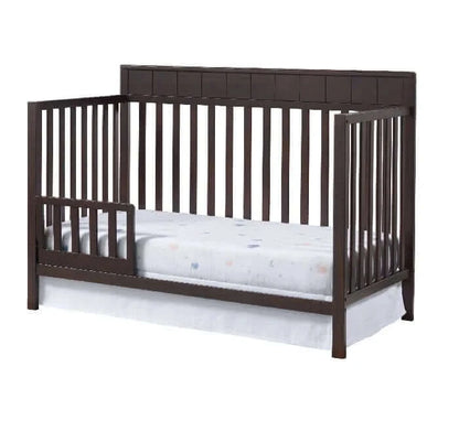 Logan 4-in-1 Convertible Crib - Espresso guardrail side 2