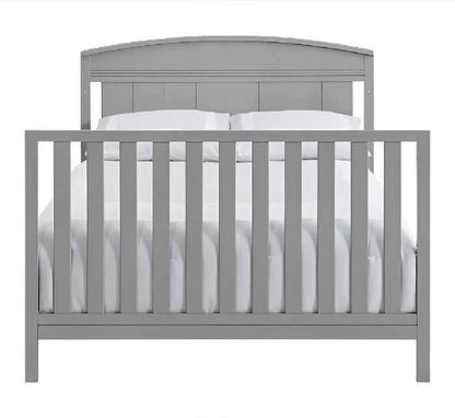 Pearson 4-in-1 Convertible Crib & Changing Station - Dove Gray toddler bed front