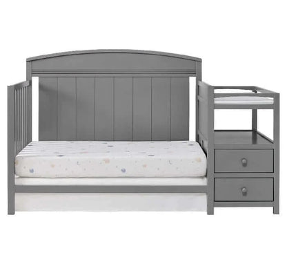 Pearson 4-in-1 Convertible Crib & Changing Station - Dove Gray daybed front