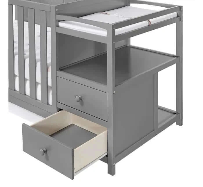 Pearson 4-in-1 Convertible Crib & Changing Station - Dove Gray Drawer zoomed in