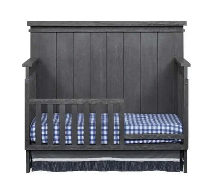 Soho Baby Hampton 4 In 1 Convertible Crib - Canyon Gray guardrail front