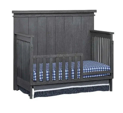 Soho Baby Hampton 4 In 1 Convertible Crib - Canyon Gray guardrail side