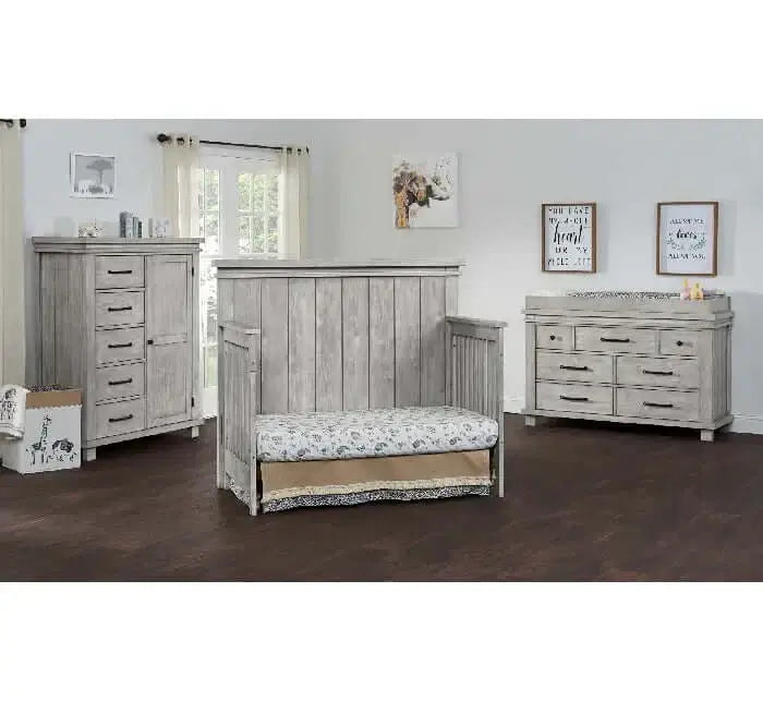 Soho Baby Hampton 4 In 1 Convertible Crib - Stone wash room side