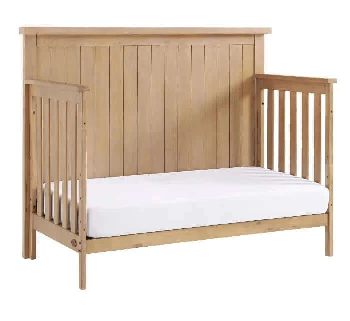 Everlee 4-In-1 Convertible Crib - Honey Wood Daybed side