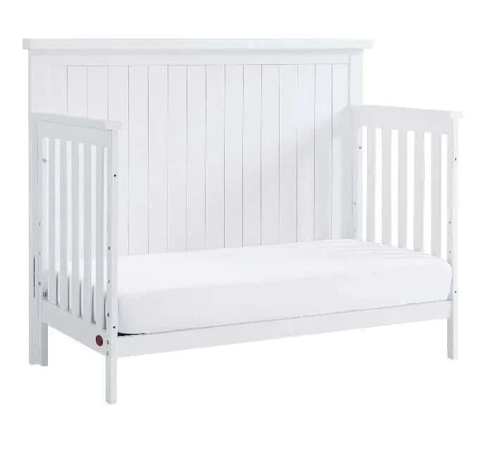 Everlee 4-In-1 Convertible Crib - Whitewash Daybed side