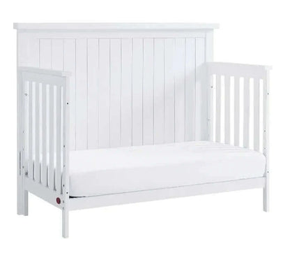 Everlee 4-In-1 Convertible Crib - Whitewash Daybed side